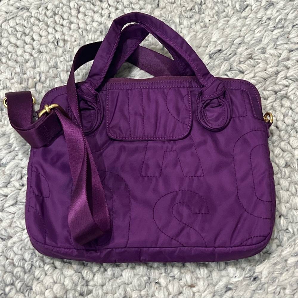 Marc by Marc Jacobs Quilted Crossbody Laptop Bag Purple Standard Supply